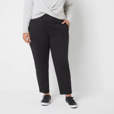 Stylus Womens Tapered High Rise Regular Fit Plus Pull-On Pant