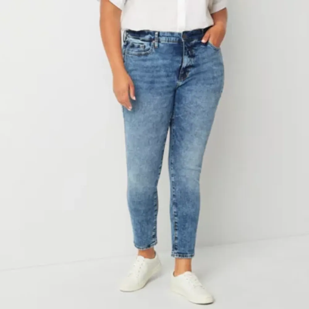 a.n.a Womens Stretch Fabric Button Fly Skinny Fit Plus Jean