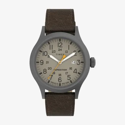 Timex Mens Brown Leather Strap Watch Tw4b23100jt