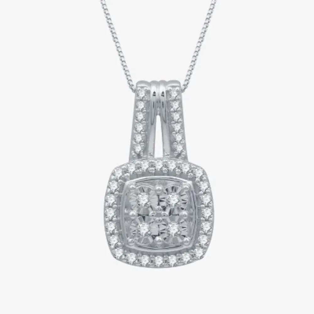 (H-I / I1) Womens 1/4 CT. T.W. Lab Grown White Diamond Sterling Silver 18 Inch Pendant Necklace