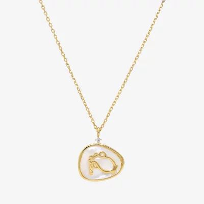 Sparkle Allure Zodiac Womens Cubic Zirconia 14K Gold Over Brass 16 Inch Pendant Necklace