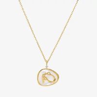 Sparkle Allure Zodiac Womens Cubic Zirconia 14K Gold Over Brass 16 Inch Pendant Necklace