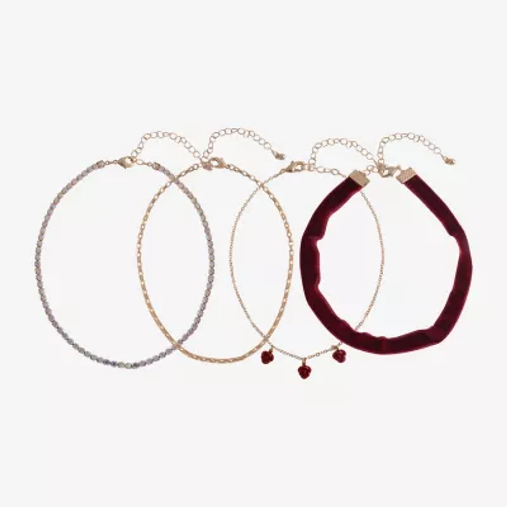 Arizona Gold Tone Womens Flower 4-pc. Necklace Set