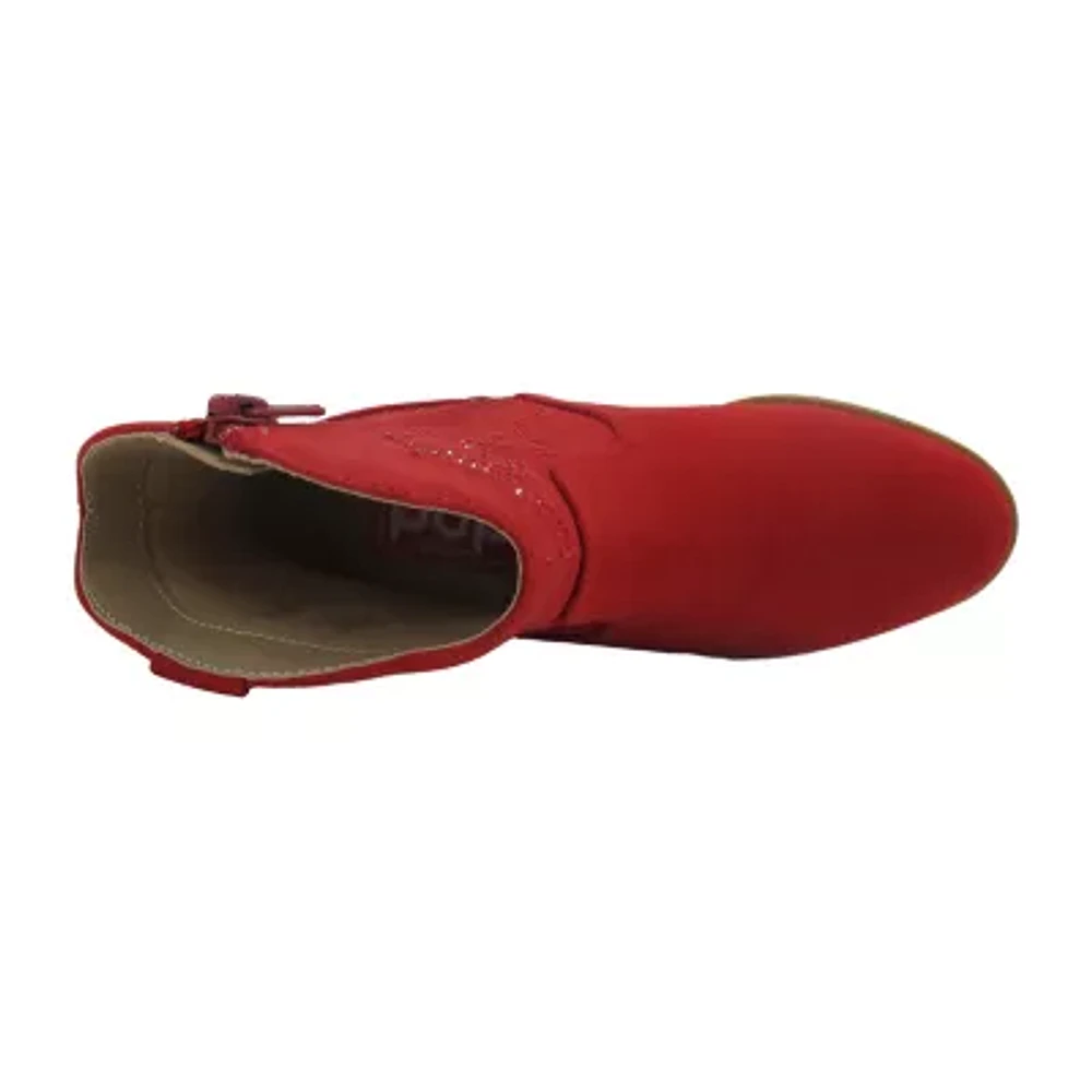 Pop Little & Big Kid Girls Dolen Stacked Heel Booties