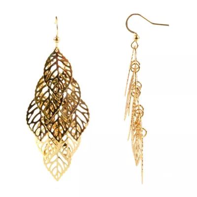 Bold Elements Leaf Womens Drop Earrings