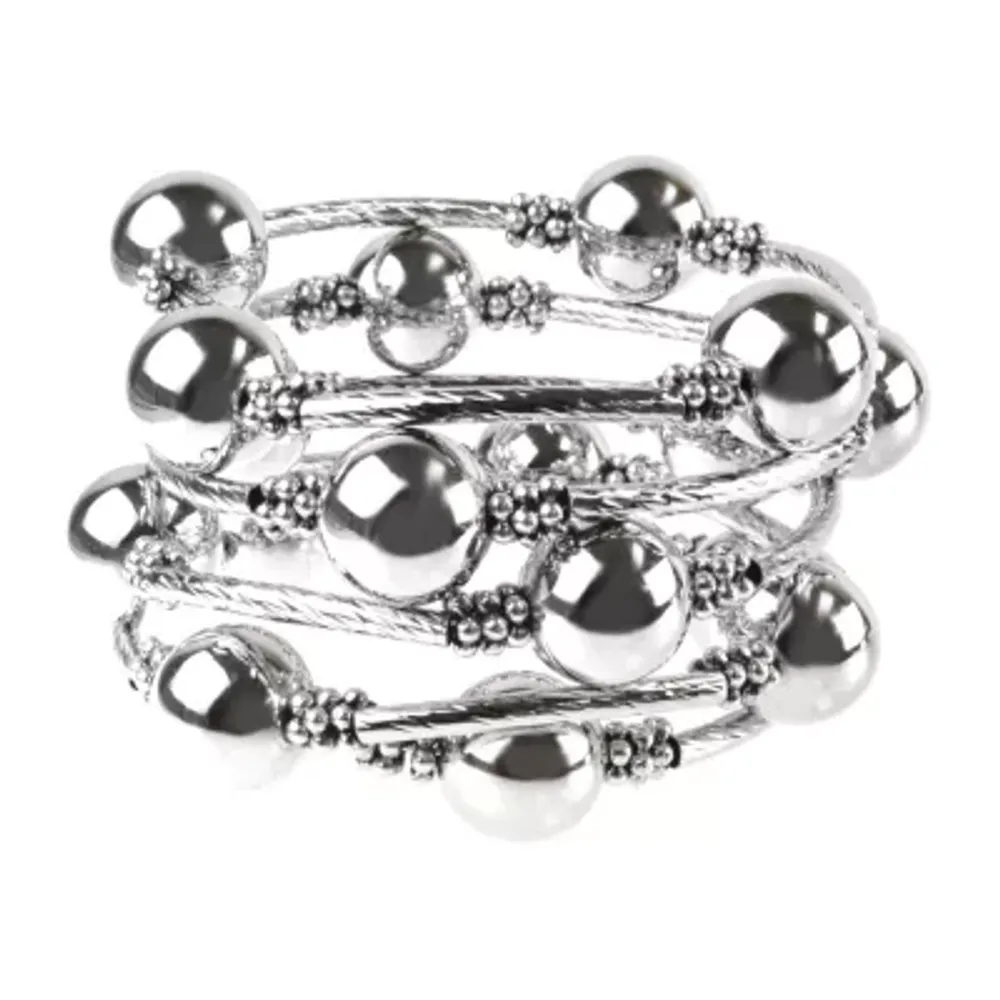 Bold Elements Silver Tone Womens Stretch Bracelet