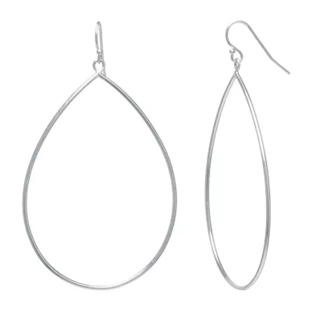 Silver Reflections Womens Pure Silver Over Brass Pear Drop Earrings