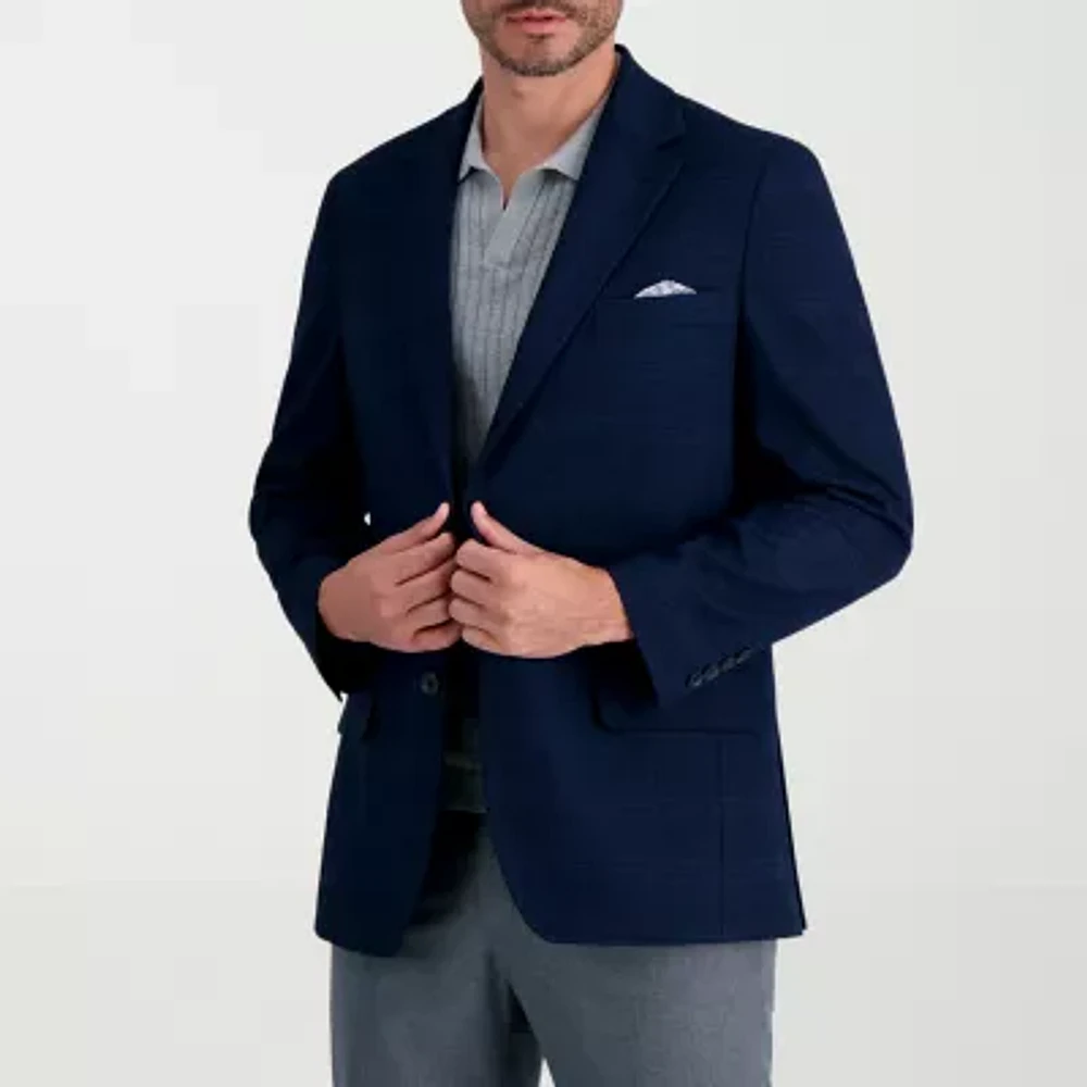 Haggar JMH Tailored Tonal Plaid Mens Stretch Fabric Modern Fit Sport Coat