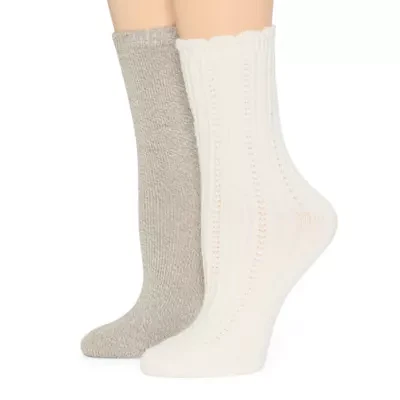 Mixit Womens 2 Pair Crew Socks