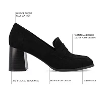 Journee Collection Malleah Womens Square Closed Toe Stacked Heel Pumps