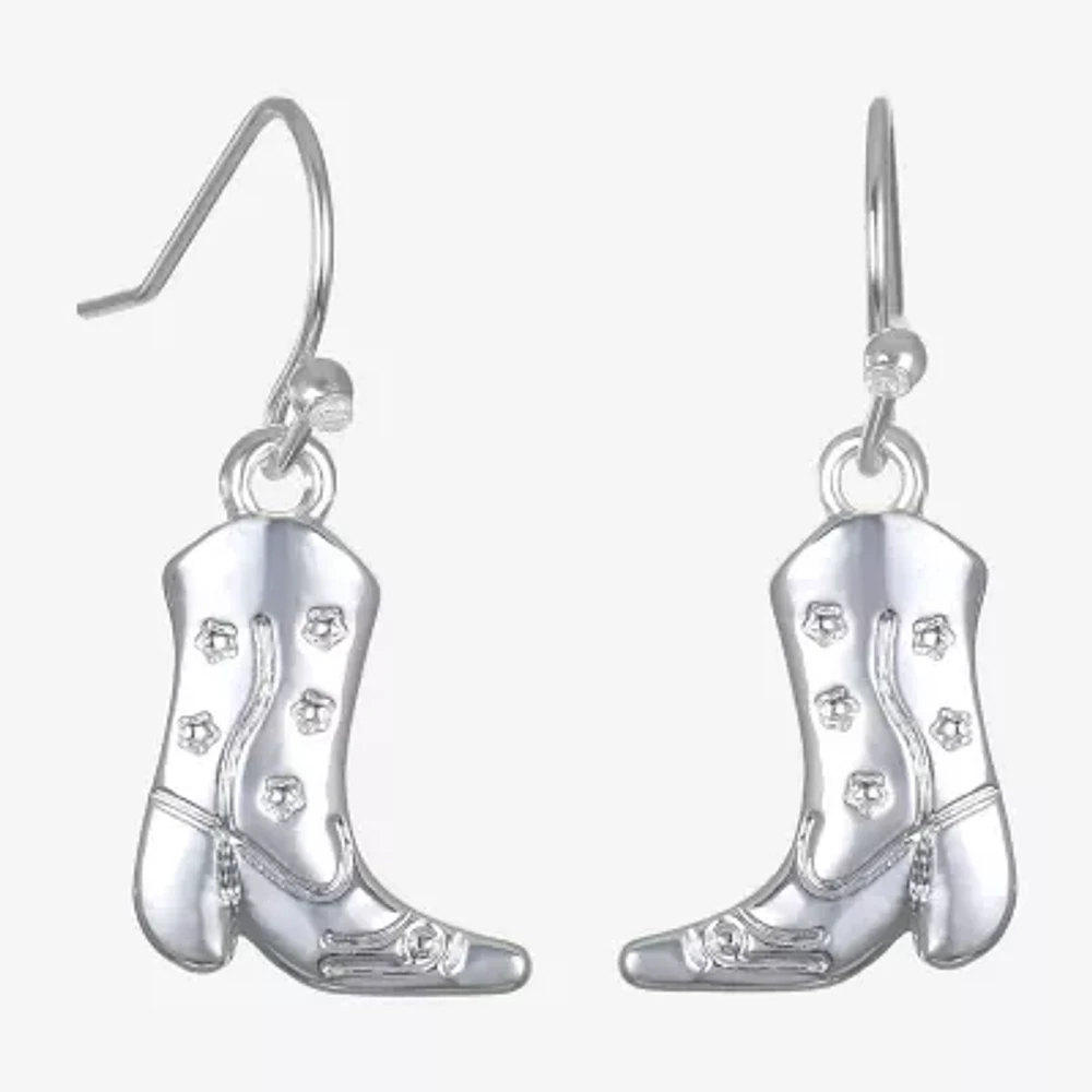 Bijoux Bar Delicates Silver Tone Boots Womens Drop Earrings