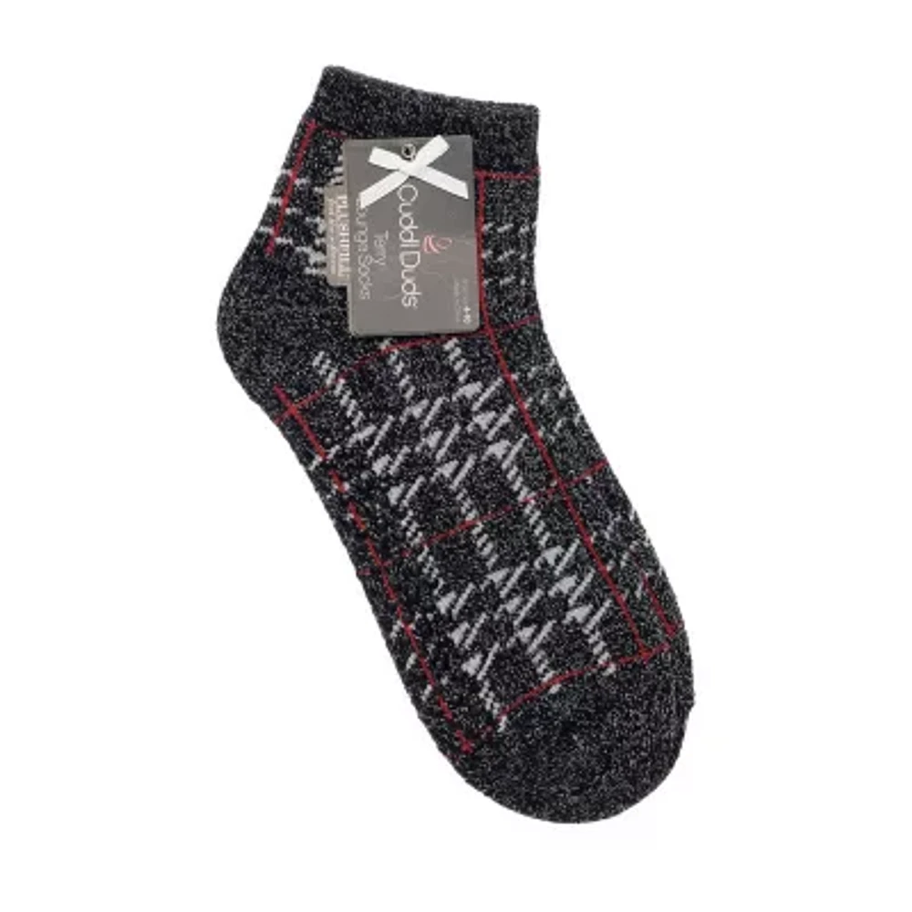Cuddl Duds Terry Womens 1 Pair Quarter Ankle Socks