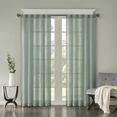 Madison Park Kaylee Rod Pocket Sheer Set of 2 Curtain Panel