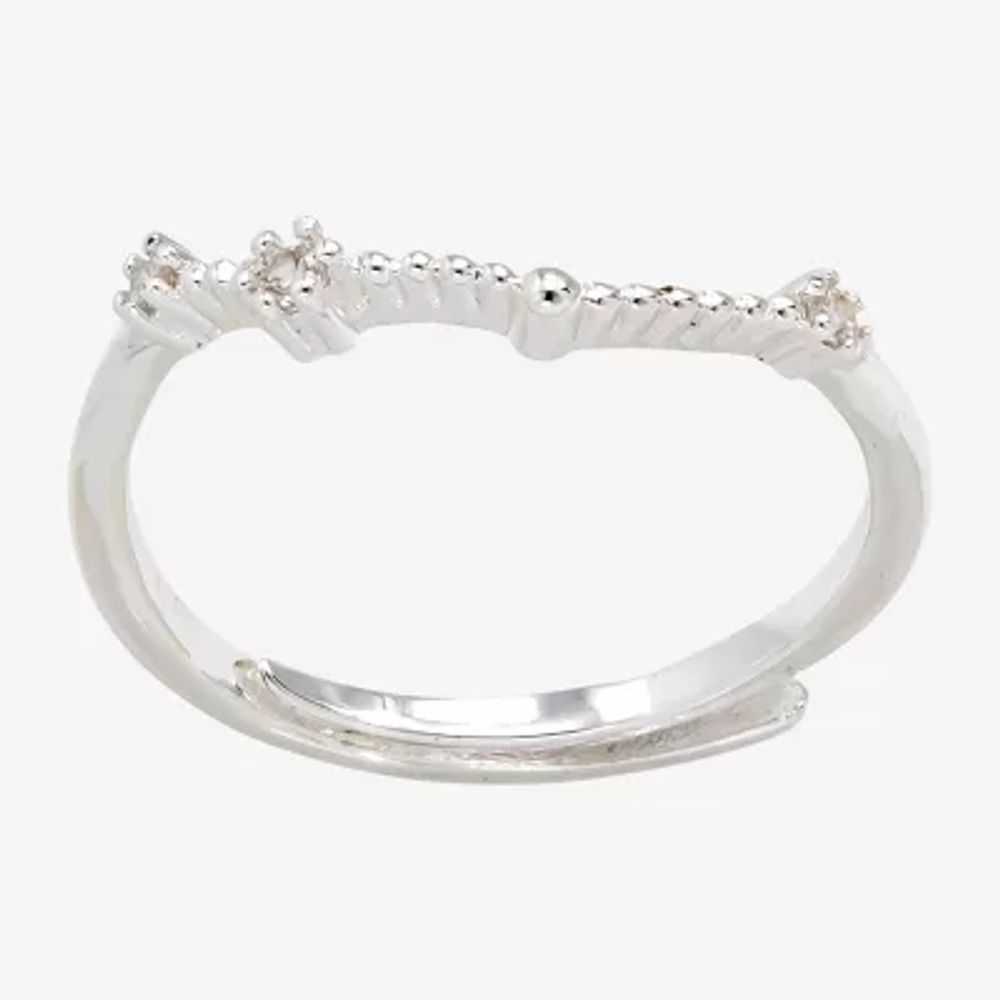 Sparkle Allure Zodiac Womens Cubic Zirconia Pure Silver Over Brass Band