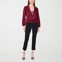 Sam And Jess Womens V Neck Long Sleeve Camisole
