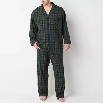 Stafford Modal Mens Long Sleeve 2-pc. Big Pajama Sets