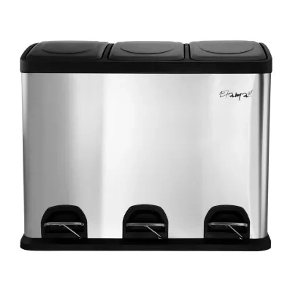 Elama 3 Section 15 Liter/4 Gallon Each Trash Can