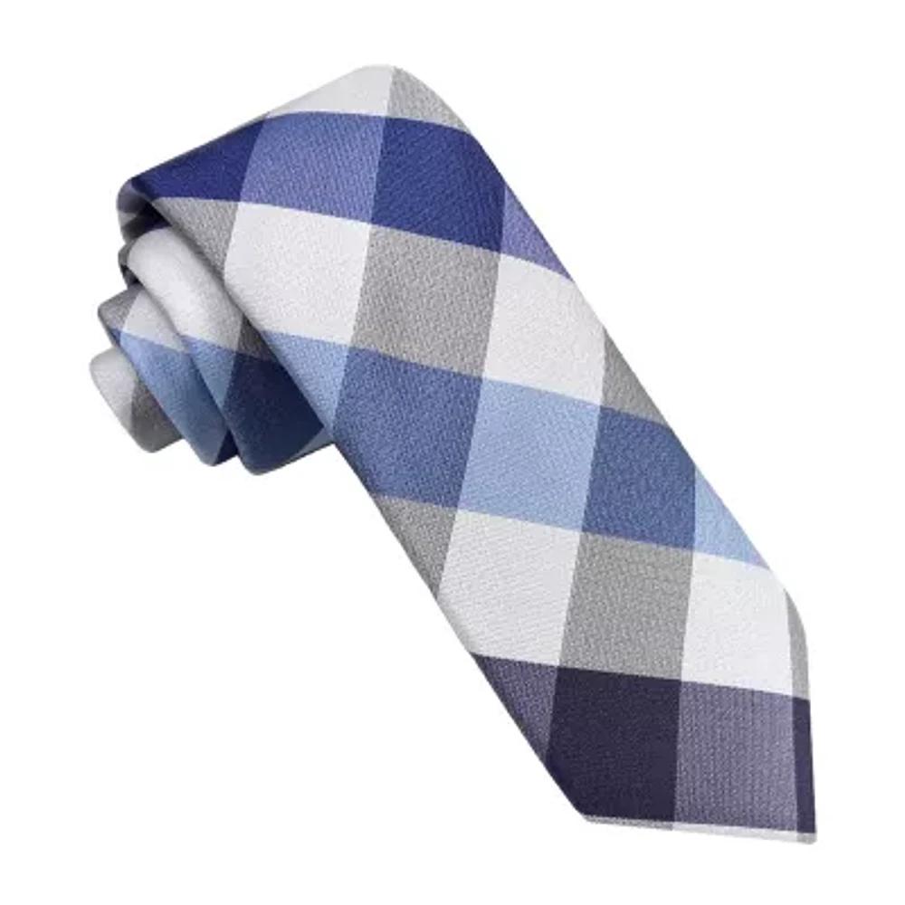 J. Ferrar Slim Plaid Tie