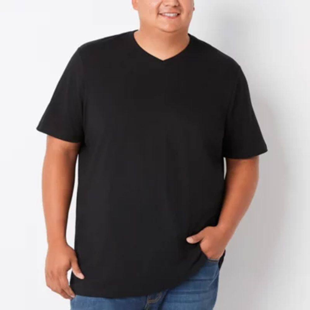 St. John's Bay Super Soft Big and Tall Mens V Neck Short Sleeve Moisture Wicking T-Shirt