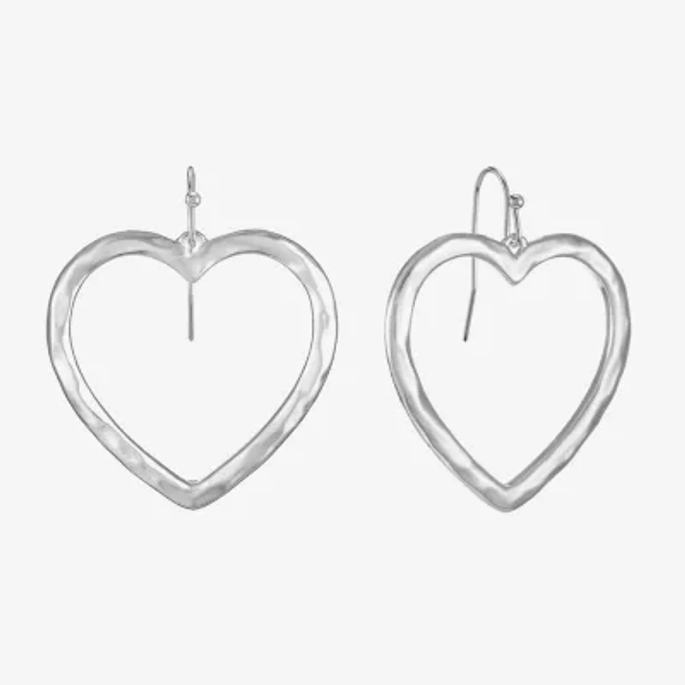 Liz Claiborne Womens Heart Drop Earrings