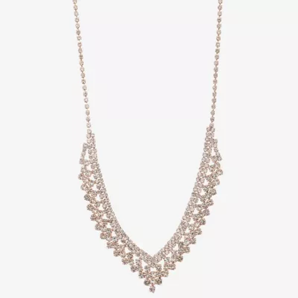 Monet Jewelry Timeless Rose Gold Womens 17 Inch Collar Necklace