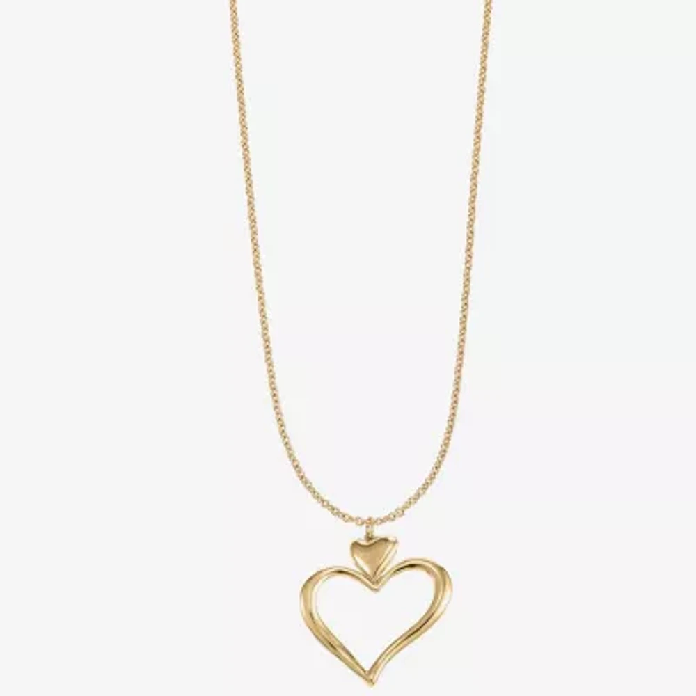 Liz Claiborne Womens Heart 17 Inch Pendant Necklace