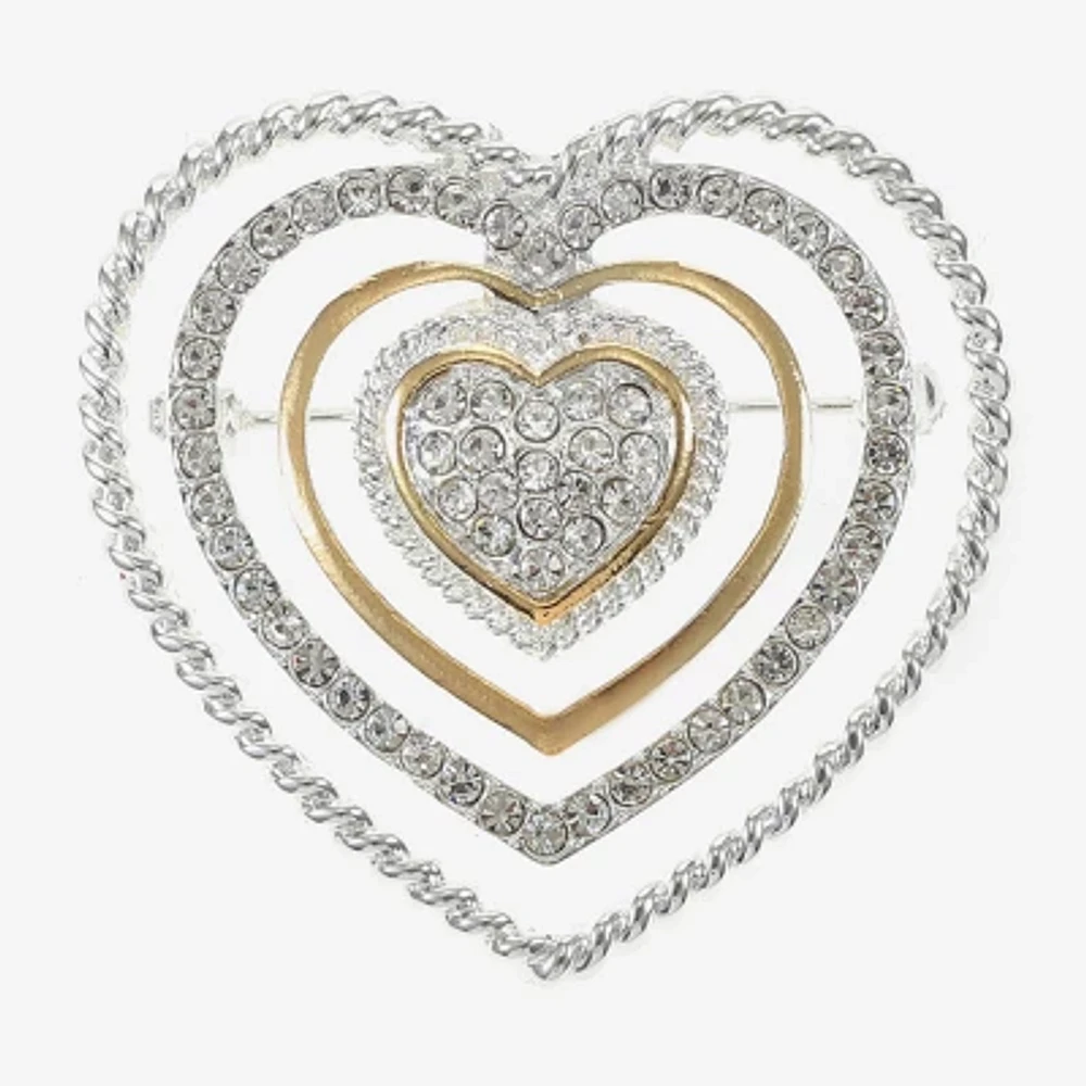 Monet Jewelry Two Tone Glass Pin