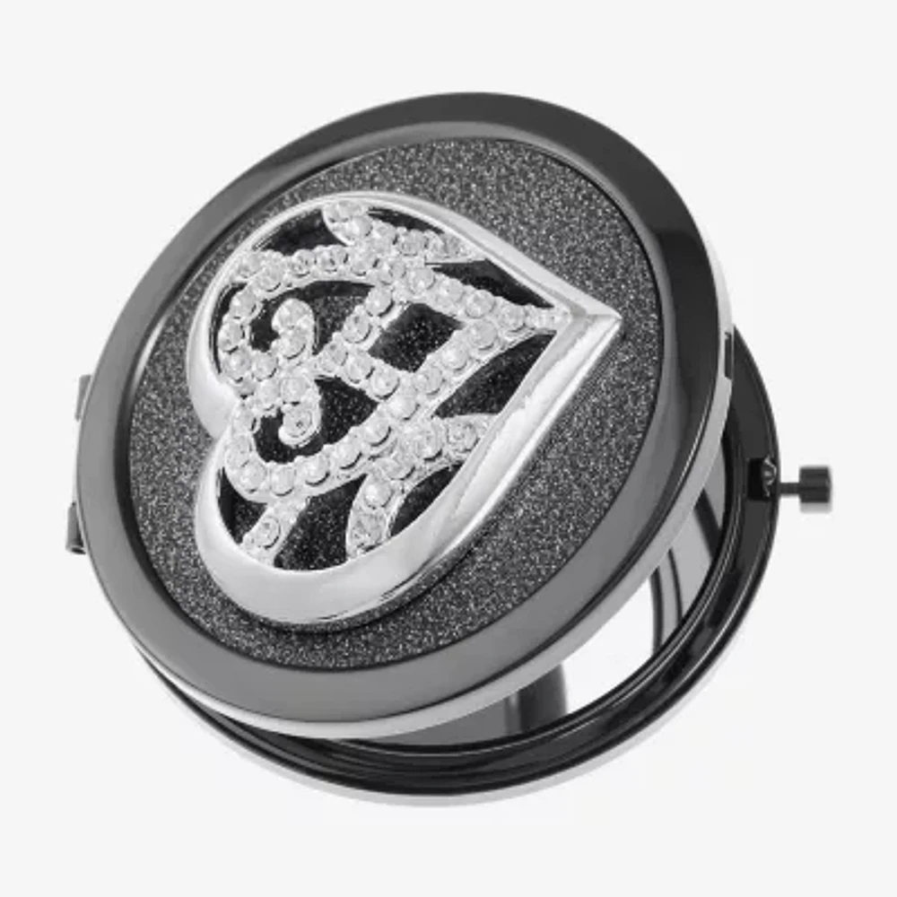 Monet Jewelry Silver Tone Heart Compact Mirror