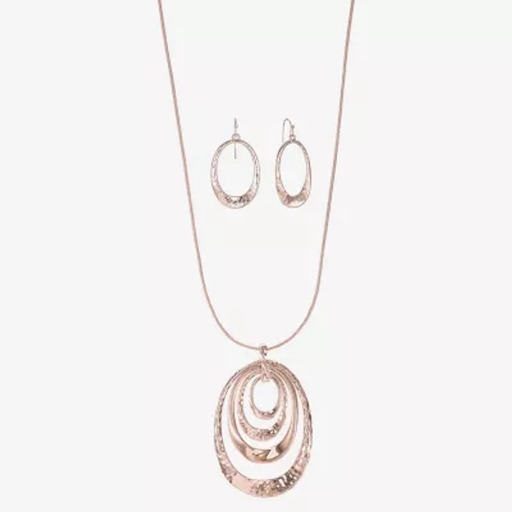 Liz Claiborne Pendant Necklace And Drop Earring Womens 2-pc. Jewelry Set