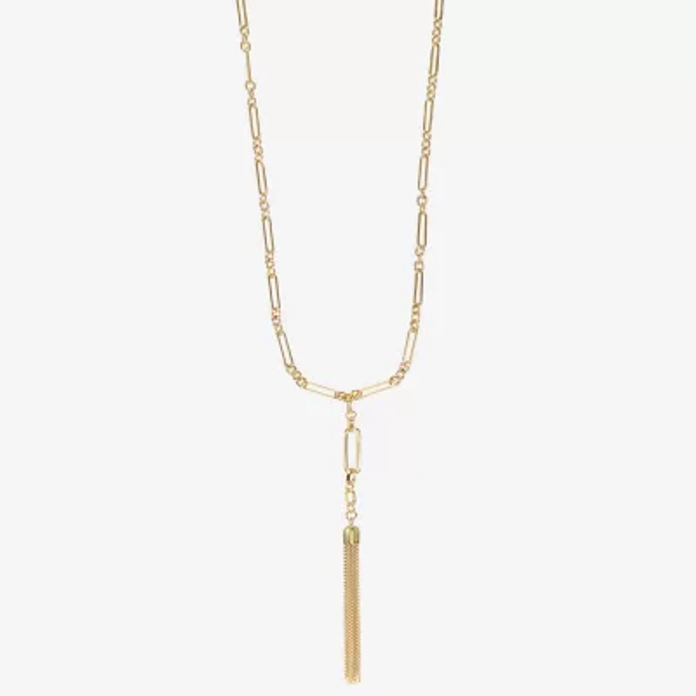 Liz Claiborne Tassle Womens Paperclip 32 Inch Pendant Necklace