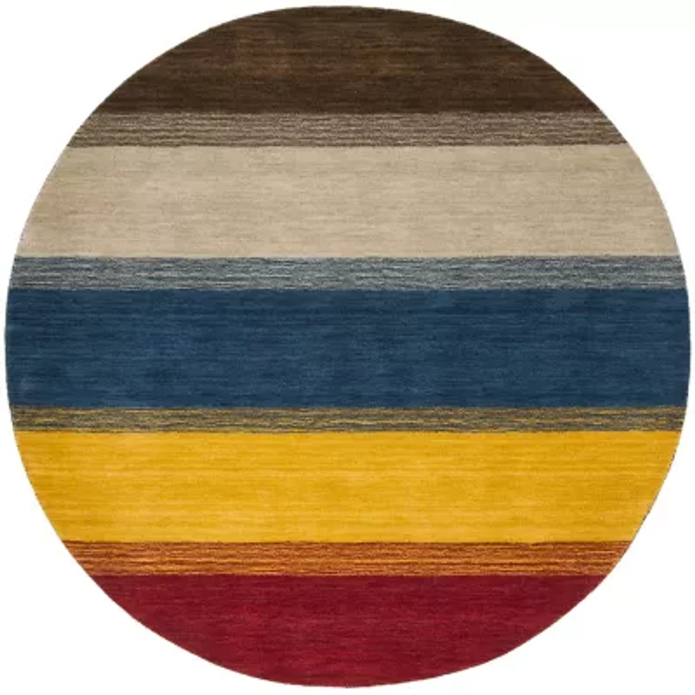 Safavieh Himalaya Collection Ilarion Striped Round Area Rug