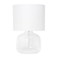 Simple Designs Glass Table Lamp with Fabric Shade