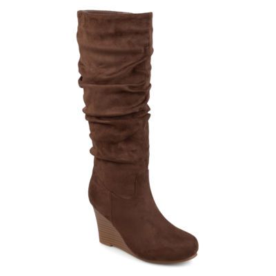 Journee Collection Womens Haze Wedge Heel Slouch Boots