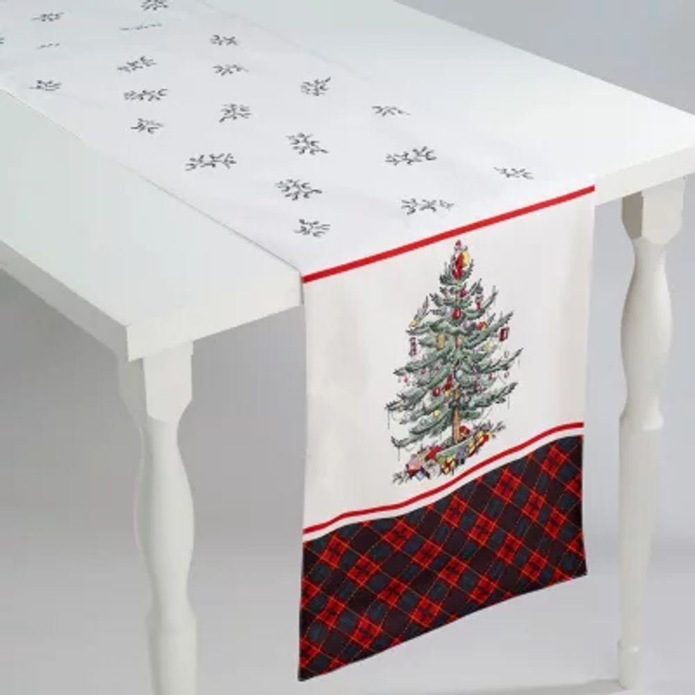 Spode Christmas Tree Tartan Table Runner
