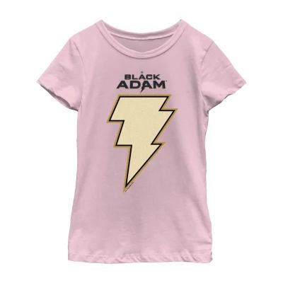 Little & Big Girls Black Adam Crew Neck Short Sleeve DC Comics Graphic T-Shirt