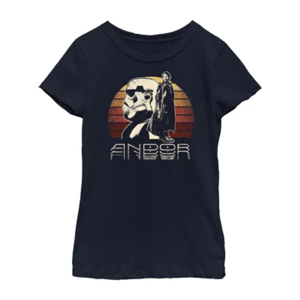 Andor Little & Big Kid Girls Crew Neck Short Sleeve Regular Fit Star Wars Graphic T-Shirt