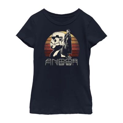 Andor Little & Big Kid Girls Crew Neck Short Sleeve Regular Fit Star Wars Graphic T-Shirt