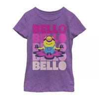 Little & Big Kid Girls Crew Neck Short Sleeve Regular Fit Minions Graphic T-Shirt