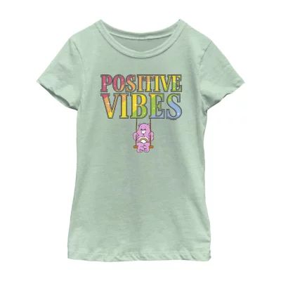 Little & Big Kid Girls Crew Neck Short Sleeve Regular Fit Care Bears Graphic T-Shirt