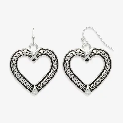 Mixit Womens Heart Drop Earrings