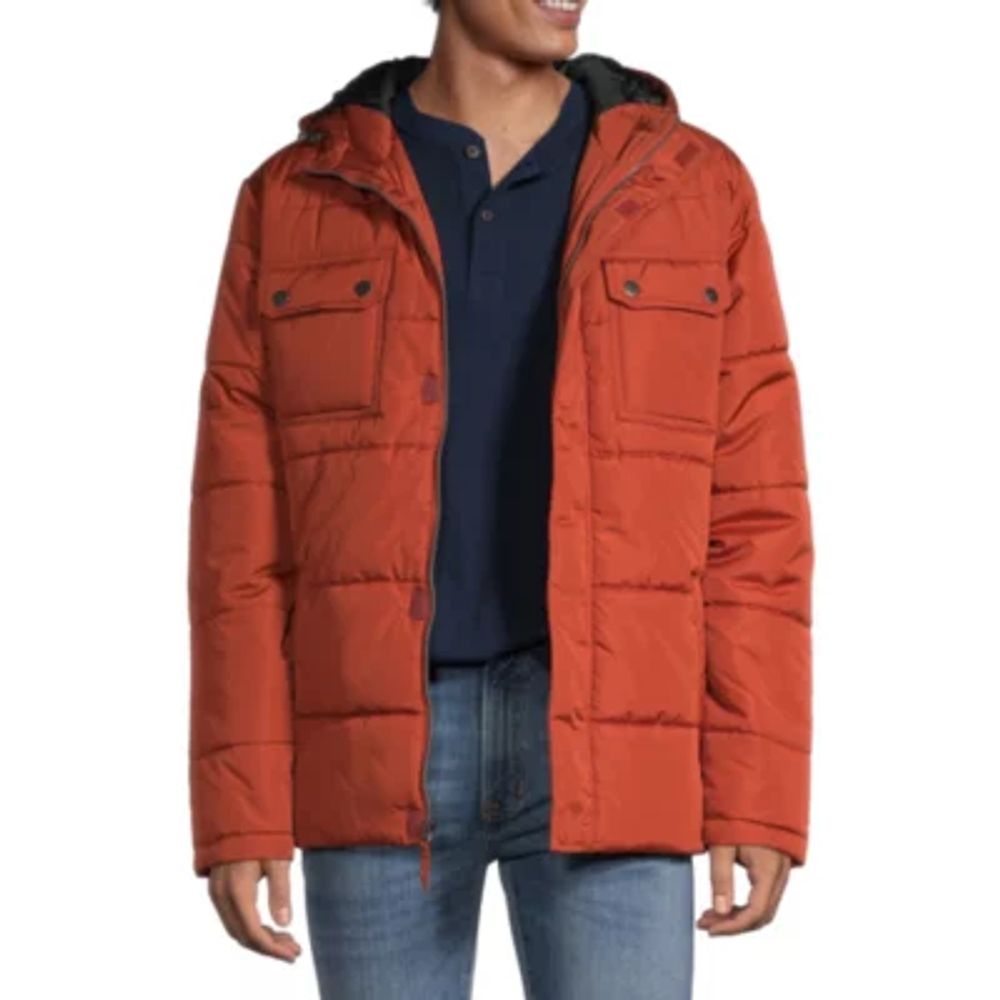 Cherokee Mens Hooded Water Resistant Heavyweight Puffer Jacket