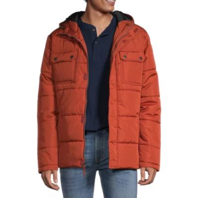 Cherokee Mens Hooded Water Resistant Heavyweight Puffer Jacket