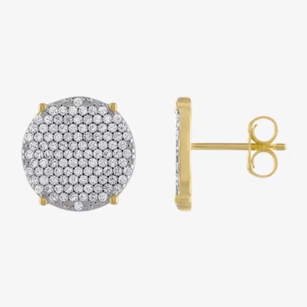 1 1/2 CT. Cubic Zirconia 14K Two Tone Gold Over Silver 14.2mm Stud Earrings