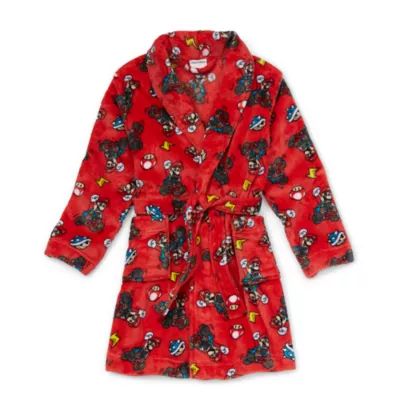 Boys Plush Long Sleeve Knee Length Super Mario Robe