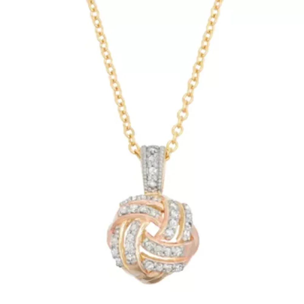 Womens 1/5 CT. Natural White Diamond 10K Gold 18 Inch Pendant Necklace