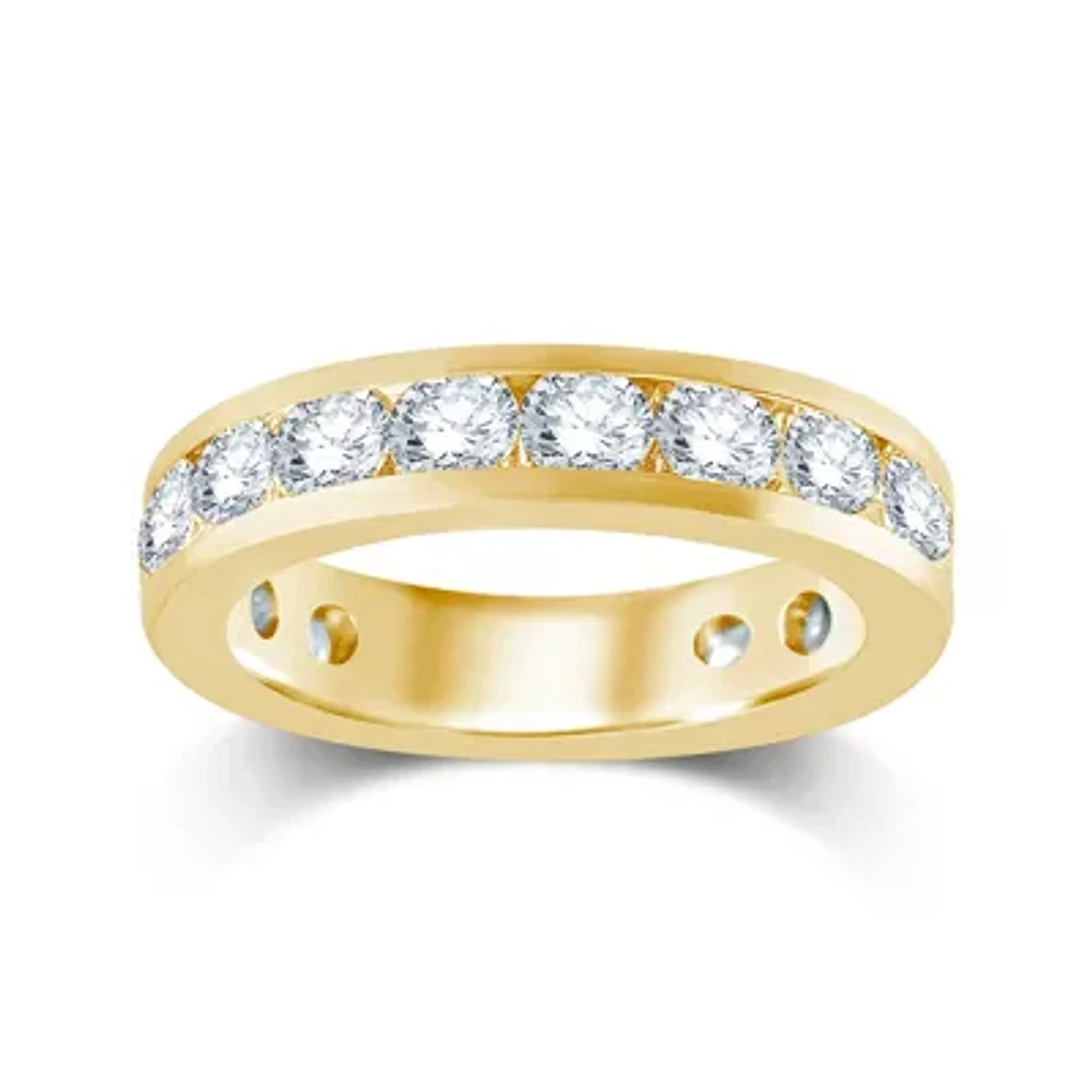 3 CT.T.W. Natural Diamond 14K Yellow Gold Eternity Wedding Band