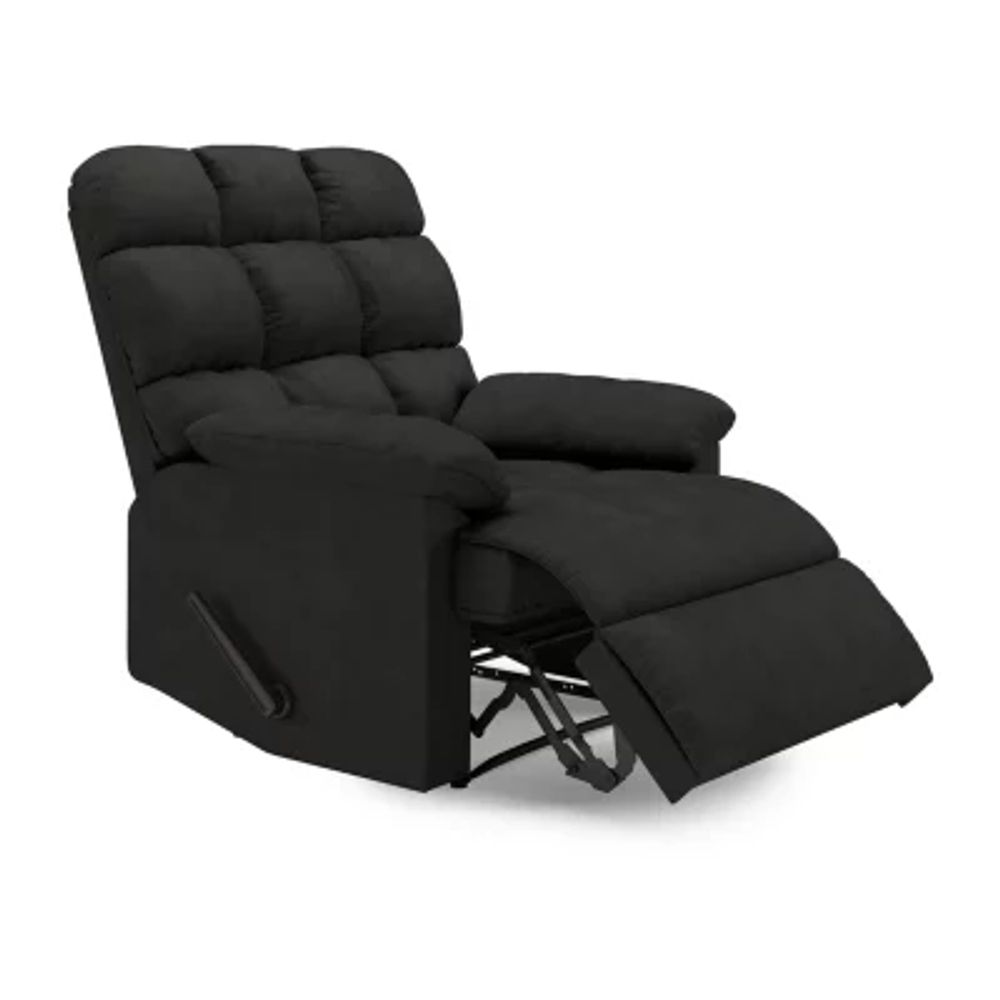ProLounger Barbera Wall Hugger Biscuit Tufted Recliner Stain-Resistant Microfiber