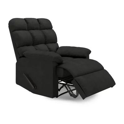 ProLounger Barbera Wall Hugger Biscuit Tufted Recliner Stain-Resistant Microfiber