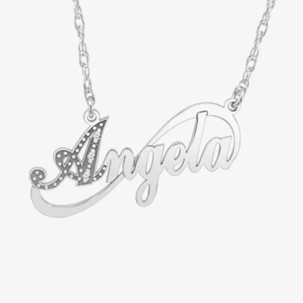Womens Diamond Accent White 24K Gold Over Silver 18 Inch Pendant Necklace