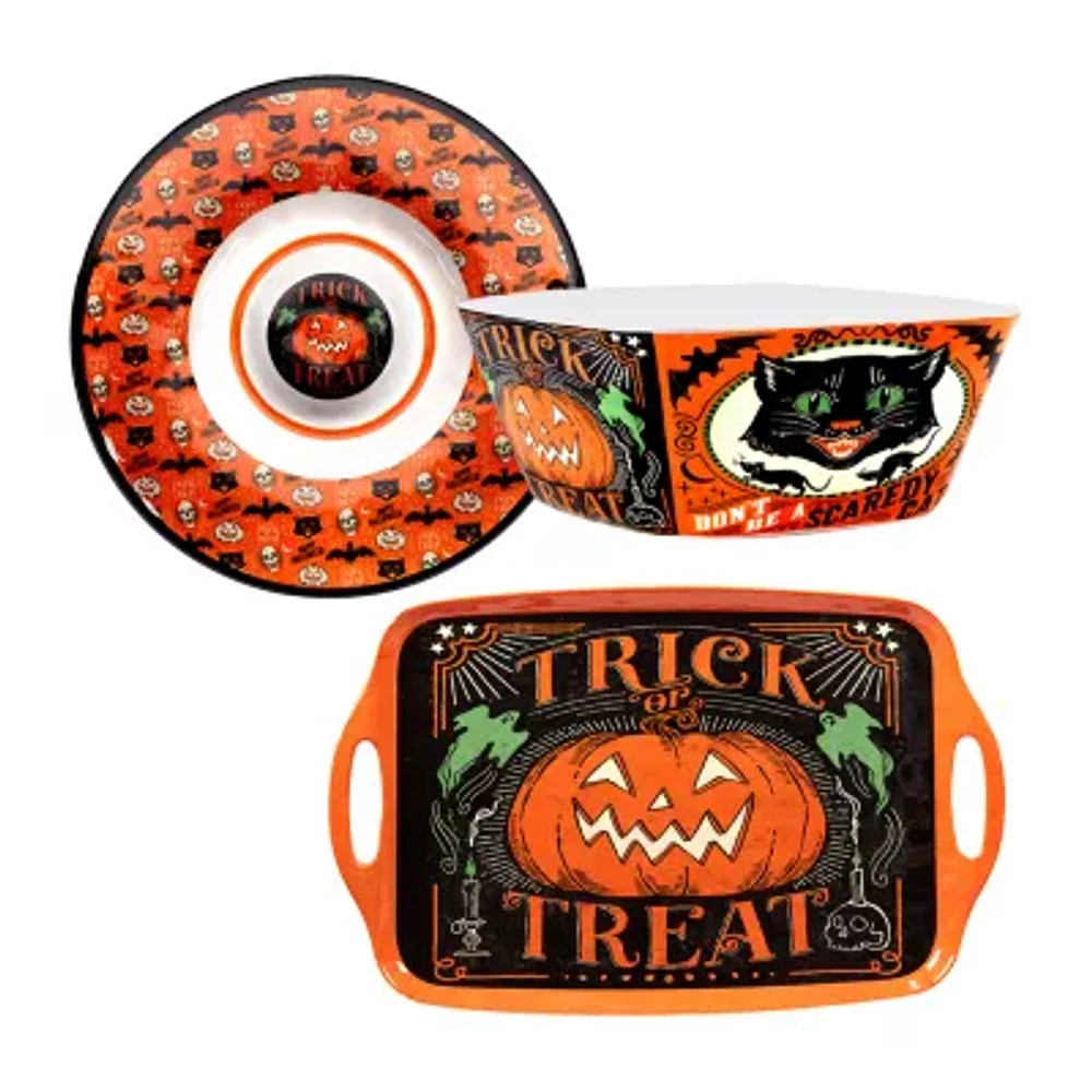 Certified International Scaredy Cat 3-pc. Hostess Set